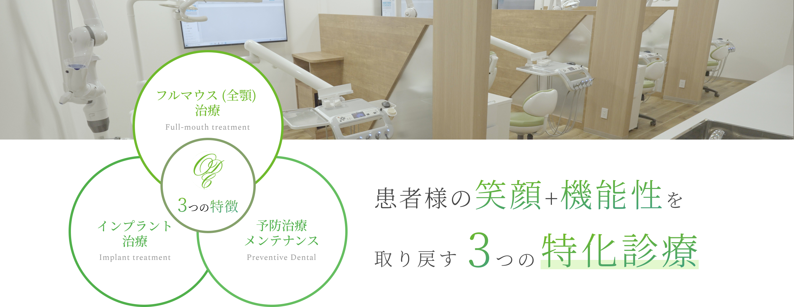 患者様の笑顔+機能性を取り戻す3つの特化診療